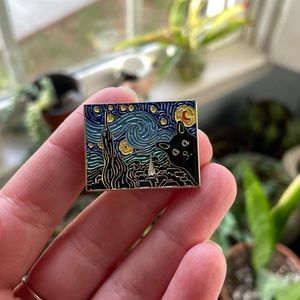 Van Gogh painting but with cat! Pin
